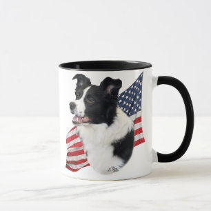 Border Collie with Flag Mug