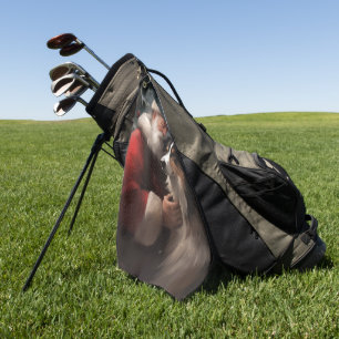 Border Collie With Santa Claus Festive Christmas Golf Towel