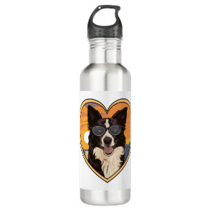 Border Collie with Sunglasses 710 Ml Water Bottle
