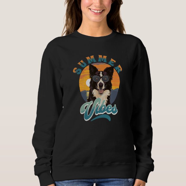 Border Collie With Sunglasses on the Beach Summer  Sweatshirt (Front)