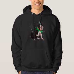 Border Collie Woman Christmas Tree Hoodie