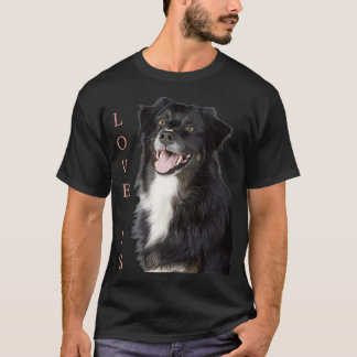 Border Collie  Women Men Kids Love Dog Mum Dad Gif T-Shirt