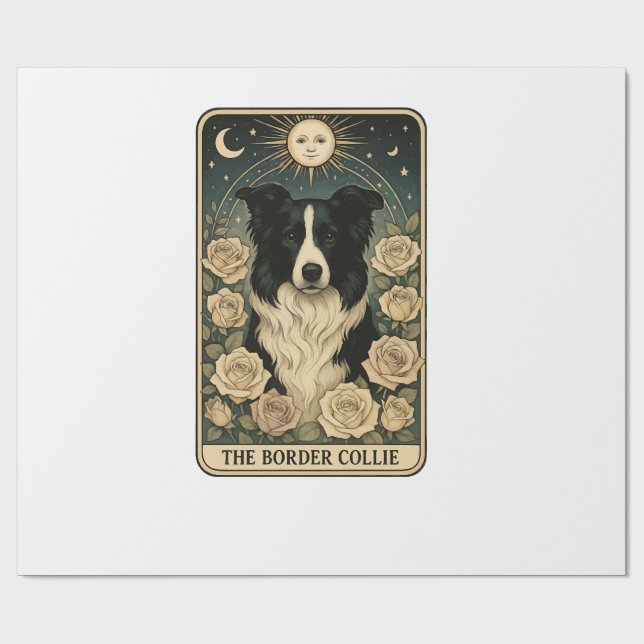 Border Collie Wrapping Paper (Flat)