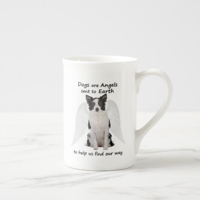 Border Collies Are Angels Bone China Mug (Right)