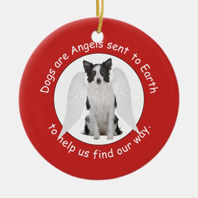 Border Collies Are Angels Ornament (Front)