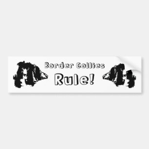 Border Collies Rule Cute Dog Bumper Sticker