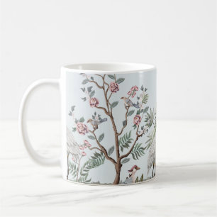 Border in chinoiserie style with storks and peonie coffee mug