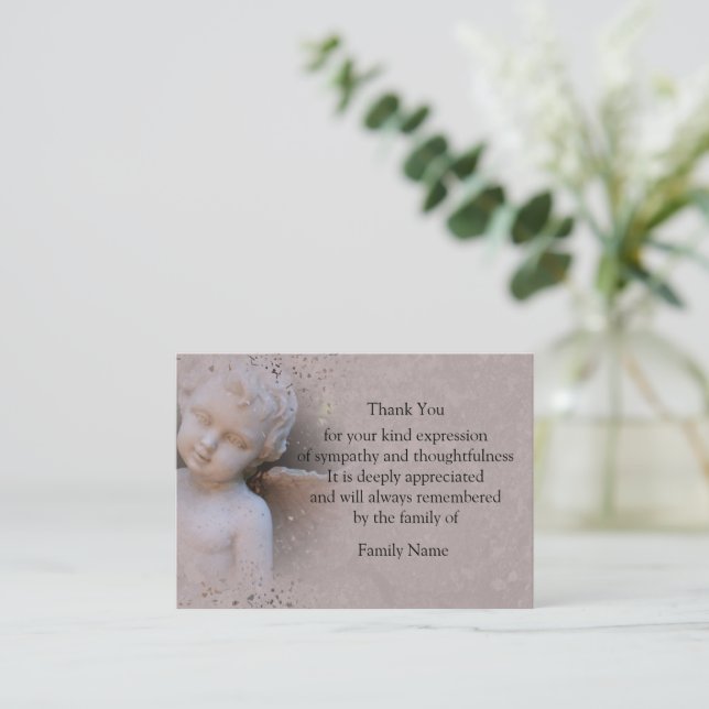 Border Of Angel Thank You Card (Standing Front)