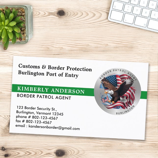 Border Patrol Agent Federal Military Police Logo Business Card (Creator Uploaded)