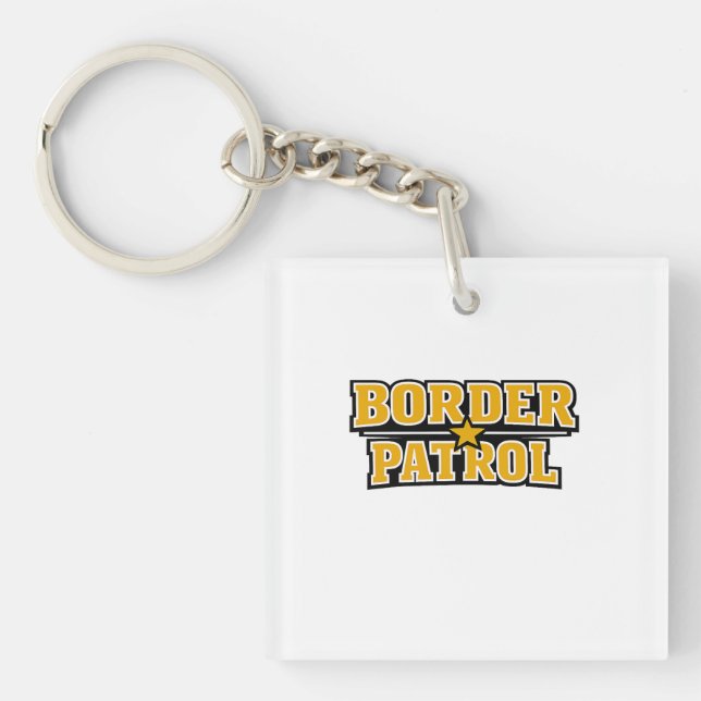 Border Patrol Bold Text Badge Key Ring (Front)
