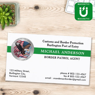 Border Patrol Custom Military Federal Police Logo Magnetic Business Card