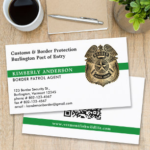 Border Patrol Military Police Game Warden QR Code Business Card