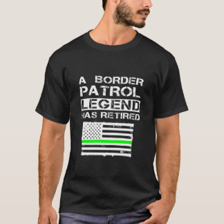 Border Patrol Retirement Gift Thin Green Line Flag T-Shirt