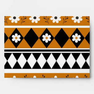 Border Stripe Flower Diamond Boho Floral Pattern Envelope