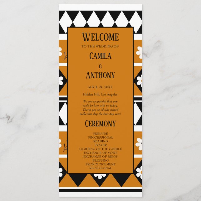 Border Stripe Flower Diamond Boho Floral Pattern Program (Front)