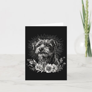 Border Terrie Dog Lover Retro Style Tattoo _1 Card