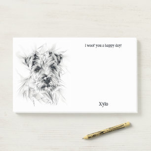 Border Terrier Abstract Art Dog Name  Post-it Notes