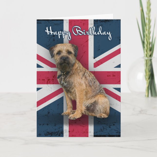 Border Terrier Birthday Greeting Card (Front)