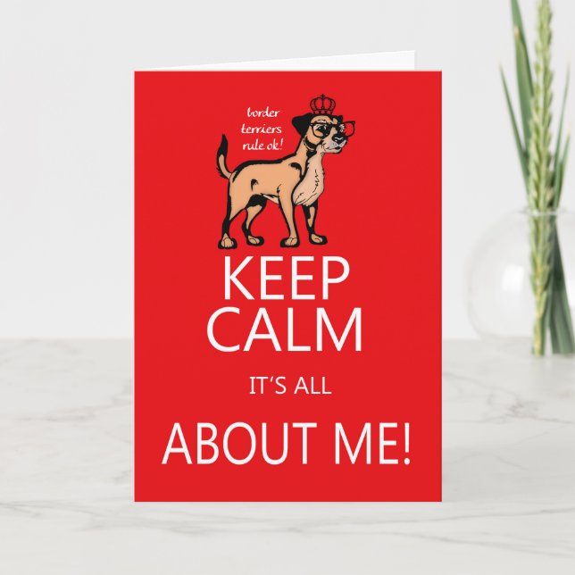 Border Terrier Birthday Greeting Card (Front)