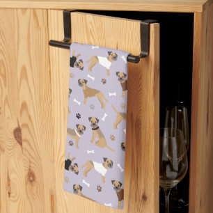 Border Terrier Bones and Paws Kitchen Towel