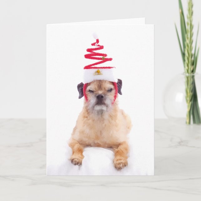 Border Terrier Christmas Card (Front)