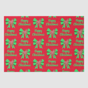 Border Terrier Christmas Dog & Green Bow Tissue Paper