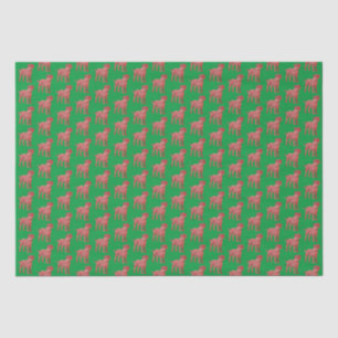 Border Terrier Christmas Dog Silhouette Green Tissue Paper