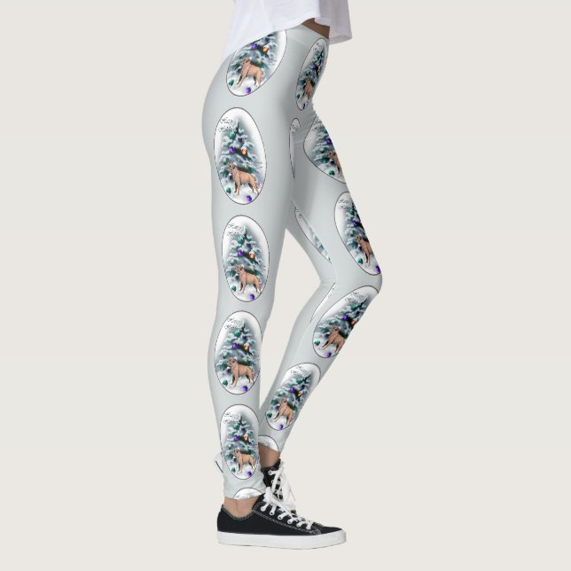 Border Terrier Christmas Leggings (Right)