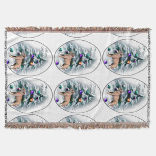 Border Terrier Christmas Throw Blanket