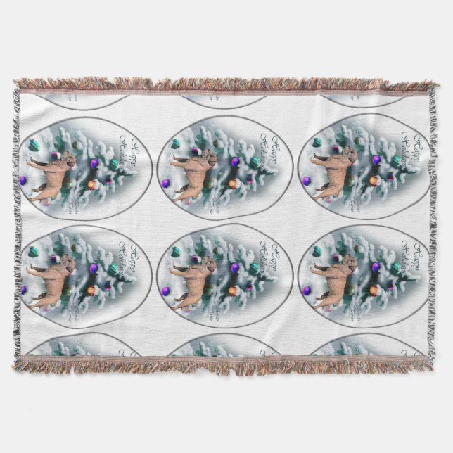 Border Terrier Christmas Throw Blanket (Front)