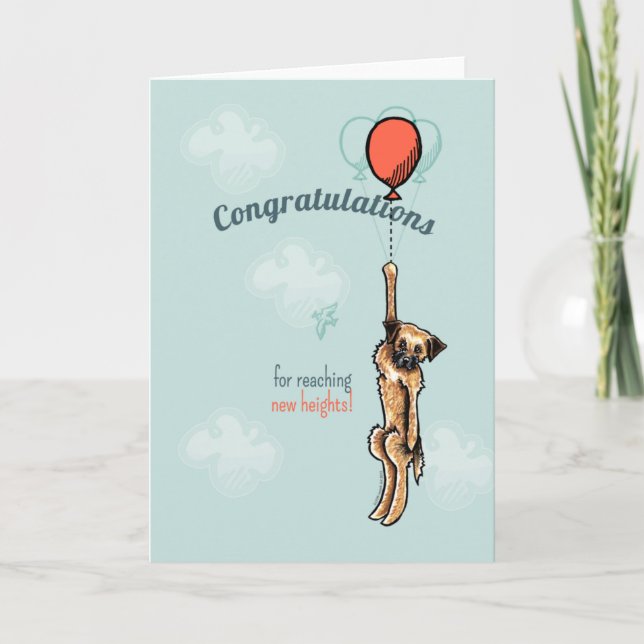 Border Terrier Congratulations Greeting Card (Front)