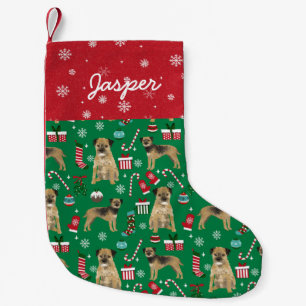 Border Terrier Custom Dog Name Christmas Small Christmas Stocking