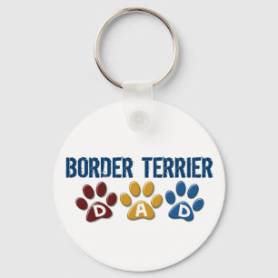 BORDER TERRIER DAD Paw Print 1 Key Ring