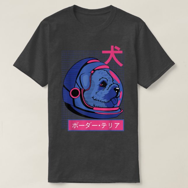 Border Terrier Dog Astronaut  T-Shirt (Design Front)