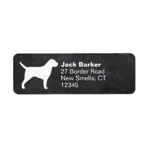 Border Terrier Dog Breed Silhouette Return Address Label