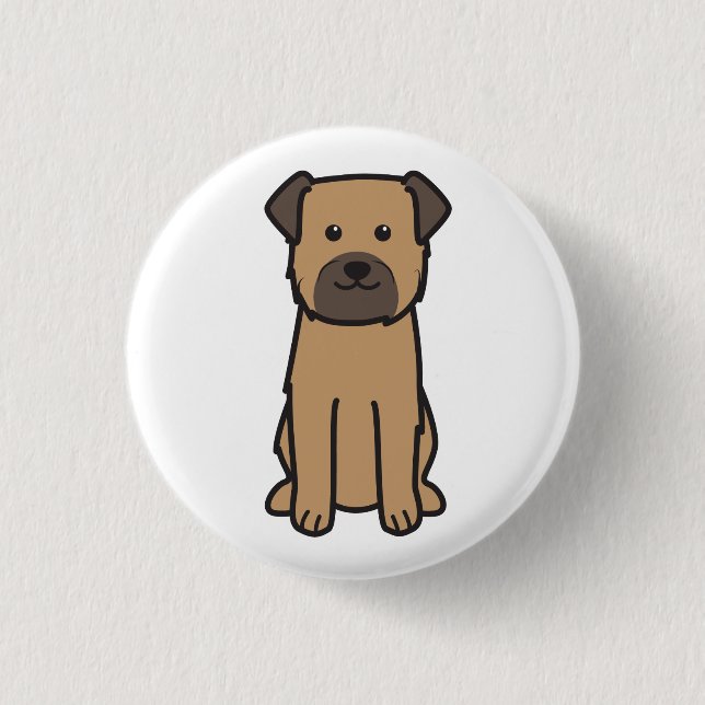 Border Terrier Dog Cartoon 3 Cm Round Badge (Front)