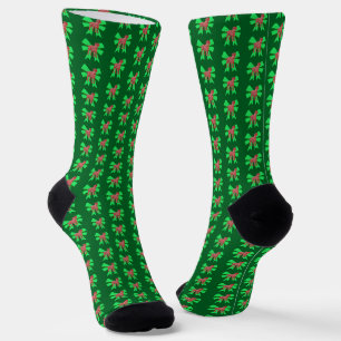 Border Terrier Dog Christmas Dog Bow Silhouette Gr Socks