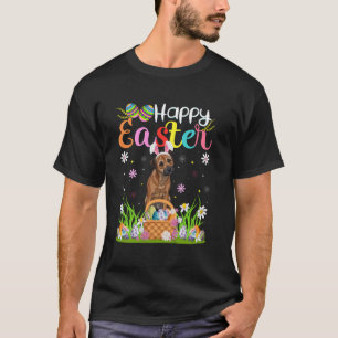 Border Terrier Dog Happy Easter Egg Hunt Bunny Ear T-Shirt