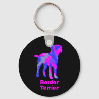 Border Terrier Dog Hot Pink n Blue