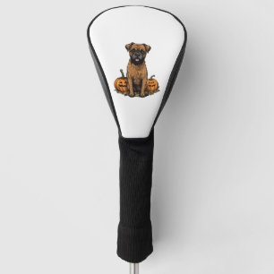 Border Terrier Dog Pumpkin Lazy Halloween Party Golf Head Cover