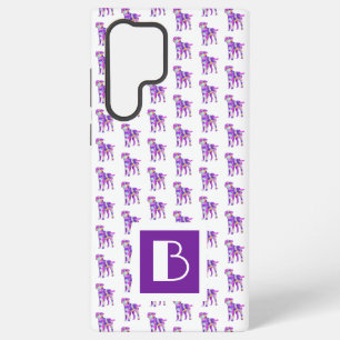 Border Terrier Dog Purple Silhouette Monogram Samsung Galaxy Case