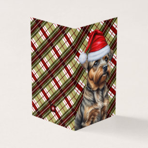 Border Terrier Dog Red Green Holiday Plaid