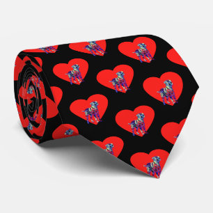 Border Terrier Dog Red Valentine’s Day Heart Tie