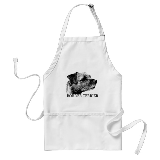 Border Terrier Drawing Standard Apron (Front)