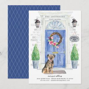 Border Terrier Front Door Moving Announcement