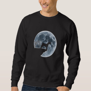 Border Terrier Halloween Costume Moon Silhouette Sweatshirt