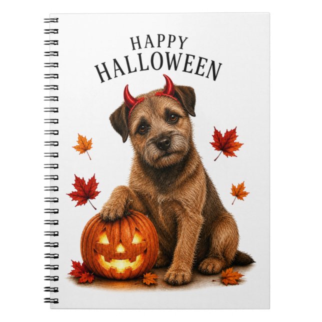 Border Terrier Halloween Devil Dog Notebook (Front)