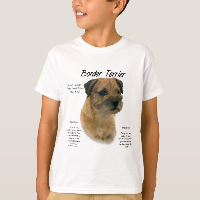 Border Terrier History Design T-Shirt (Front)