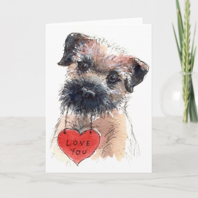 Border Terrier Love Card (Front)