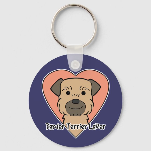Border Terrier Lover Key Ring (Front)